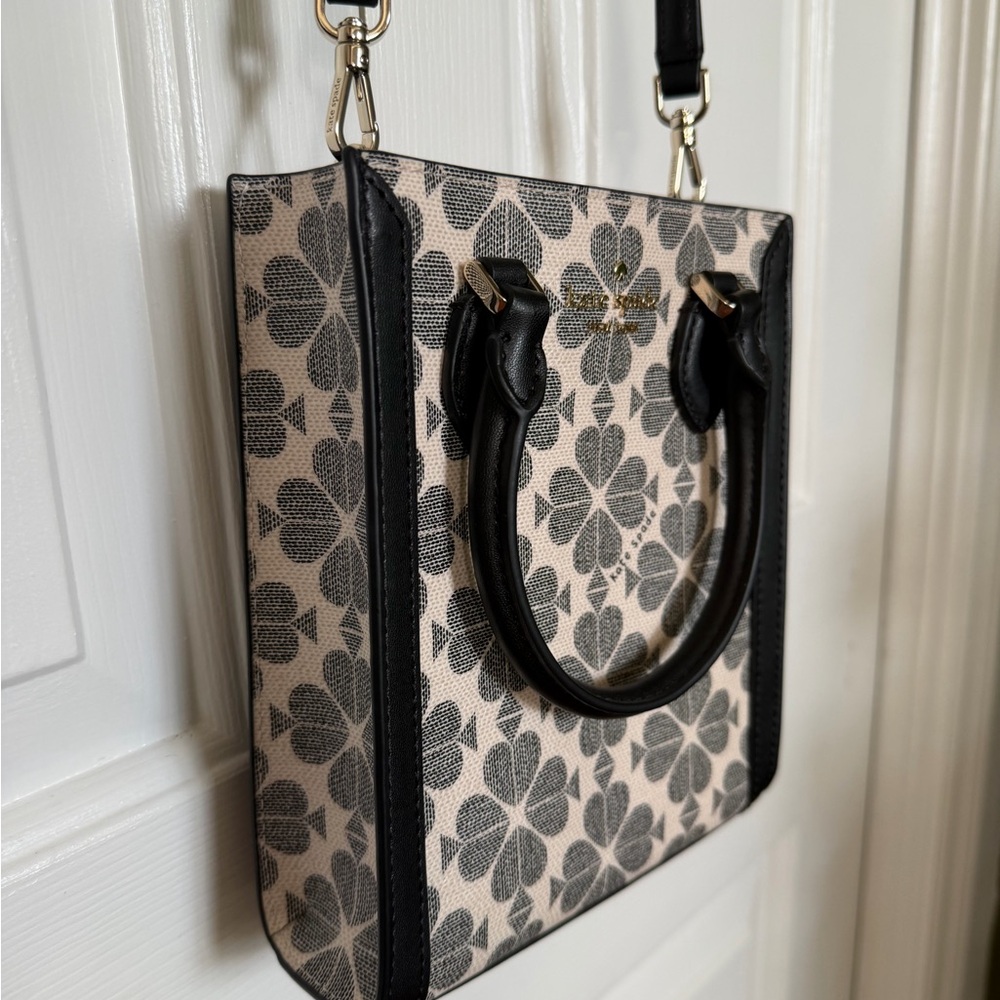 kate spade Black and Cream Floral Crossbody Tote - Picture 3 of 7